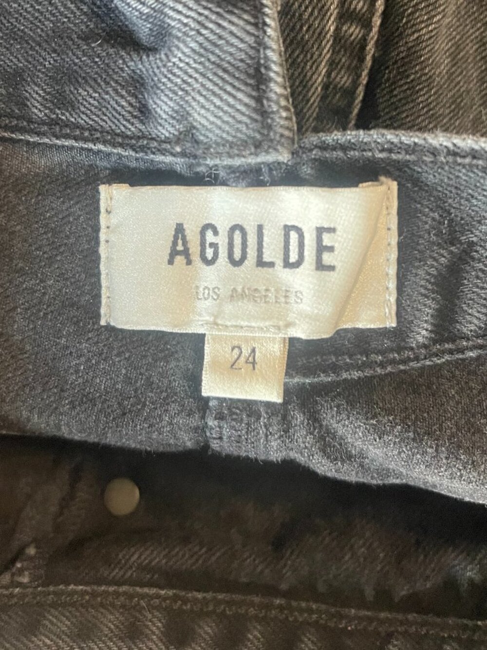 AGOLDE Criss-Cross High-Rise Denim Shorts in Hitchhike size 24 - Picture 5 of 5